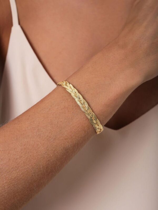 Pulseira trançada banhada a ouro - Imagem 3