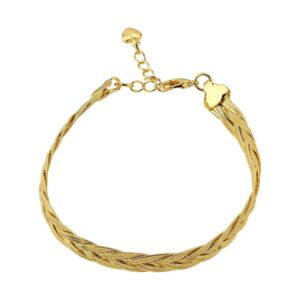 Pulseira trançada banhada a ouro