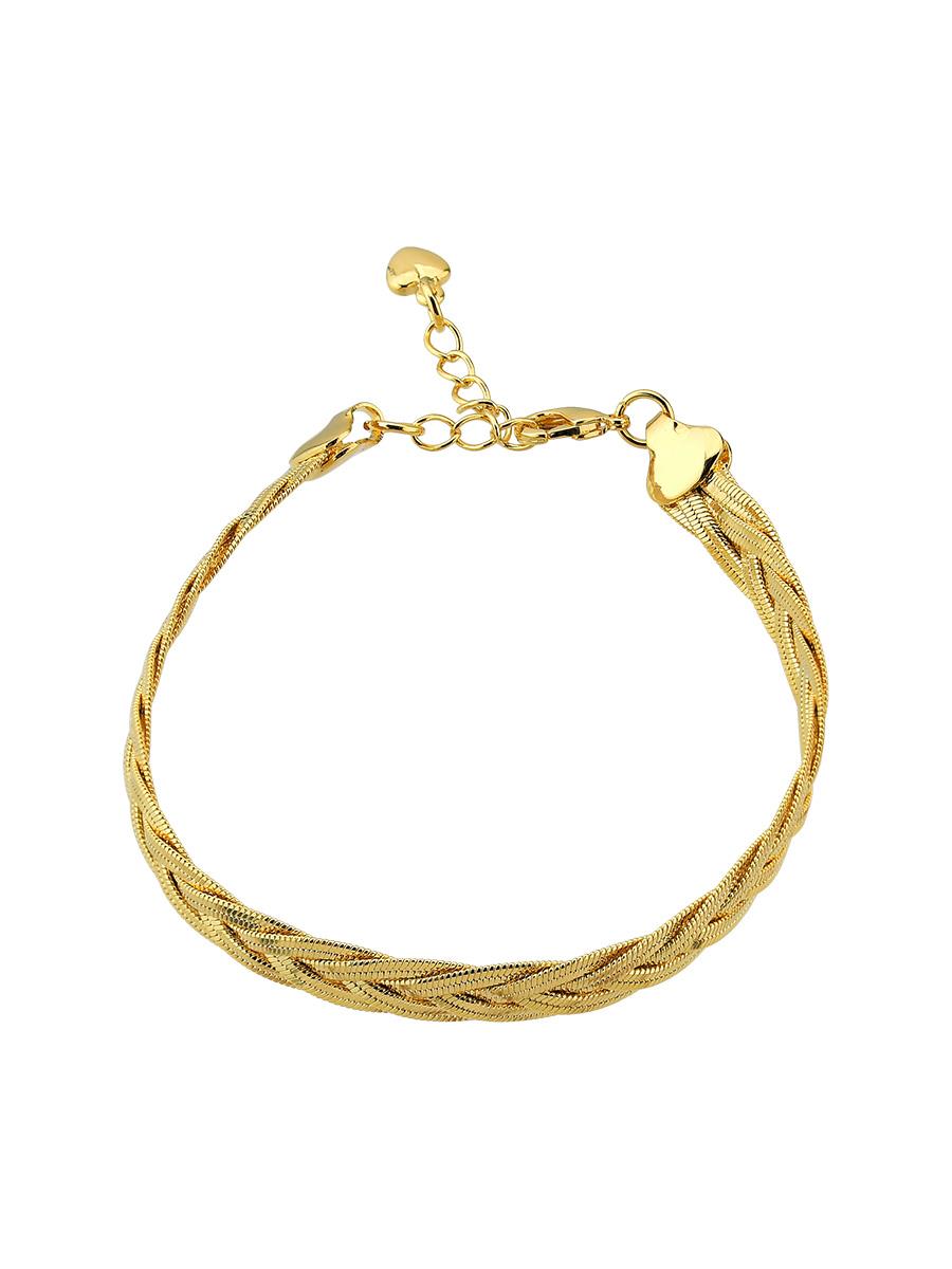 Pulseira trançada banhada a ouro