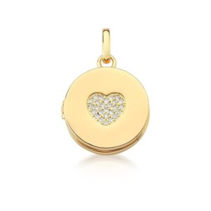 colar com pingente relicário com coração banhados a ouro