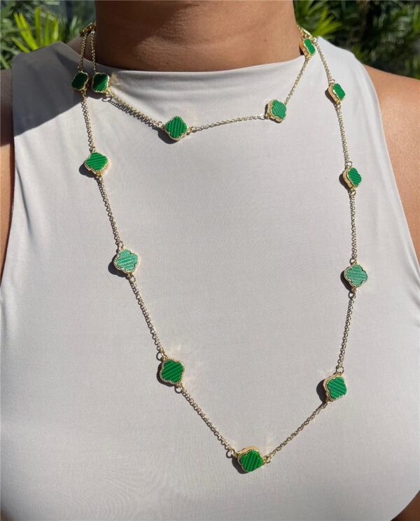 Choker trevos banhada a ouro - Imagem 2