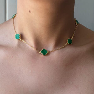 Choker trevos banhada a ouro