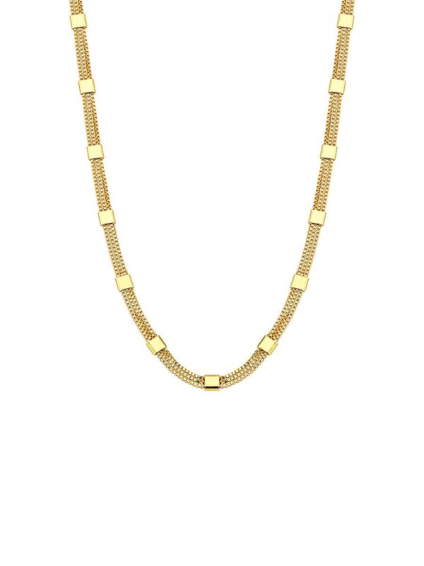 Colar Veneziana com Plaquinhas 40CM | Banhado a Ouro