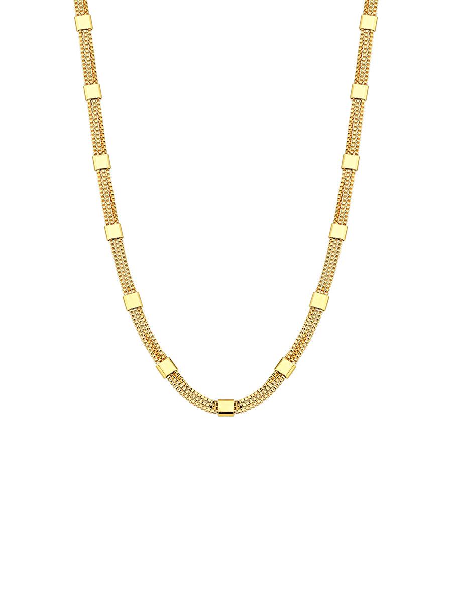 Colar Veneziana com Plaquinhas 40CM | Banhado a Ouro