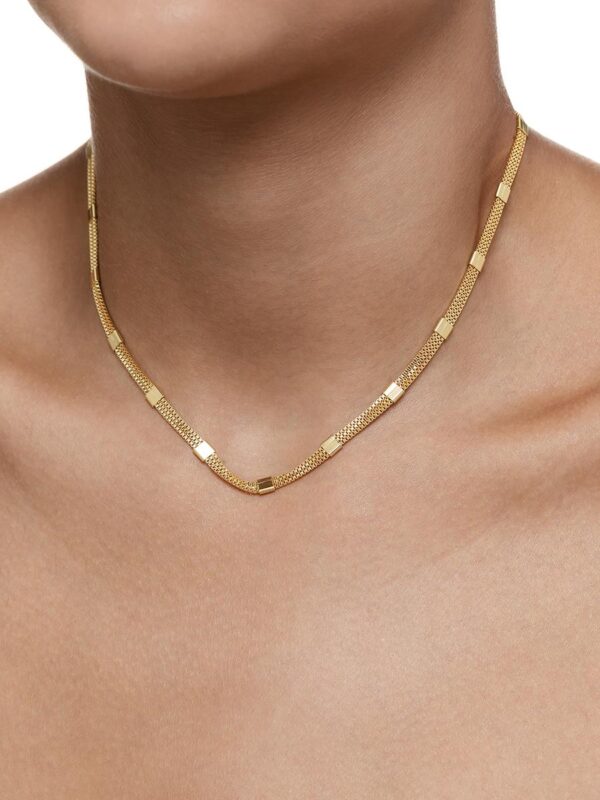 Colar Veneziana com Plaquinhas 40CM | Banhado a Ouro