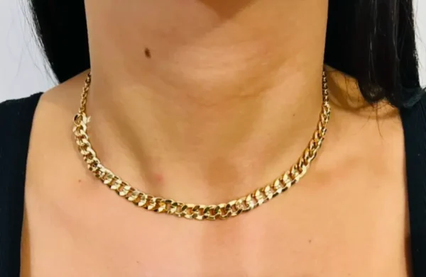 Colar em malha groumet banhado a ouro - Imagem 2