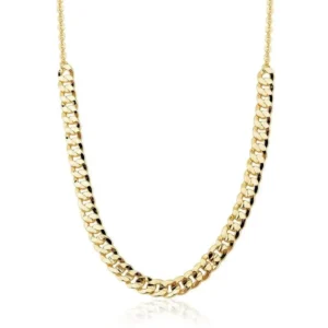 Colar em malha groumet banhado a ouro