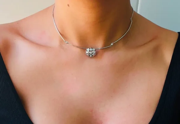 Choker prata com pingente - Imagem 2