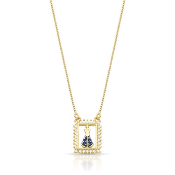 COLAR COM PINGENTE NOSSA SENHORA APARECIDA RETANGULAR