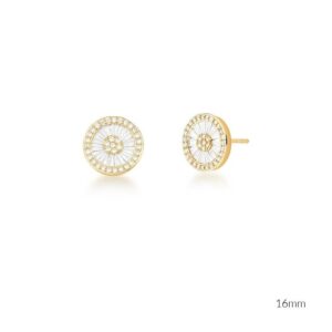 BRINCO PIZZA 16MM COM ZIRCÔNIAS BAGUETES BRANCAS