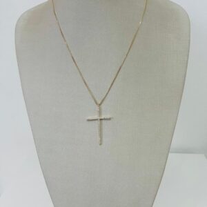 Corrente com pingente cruz banhada a ouro