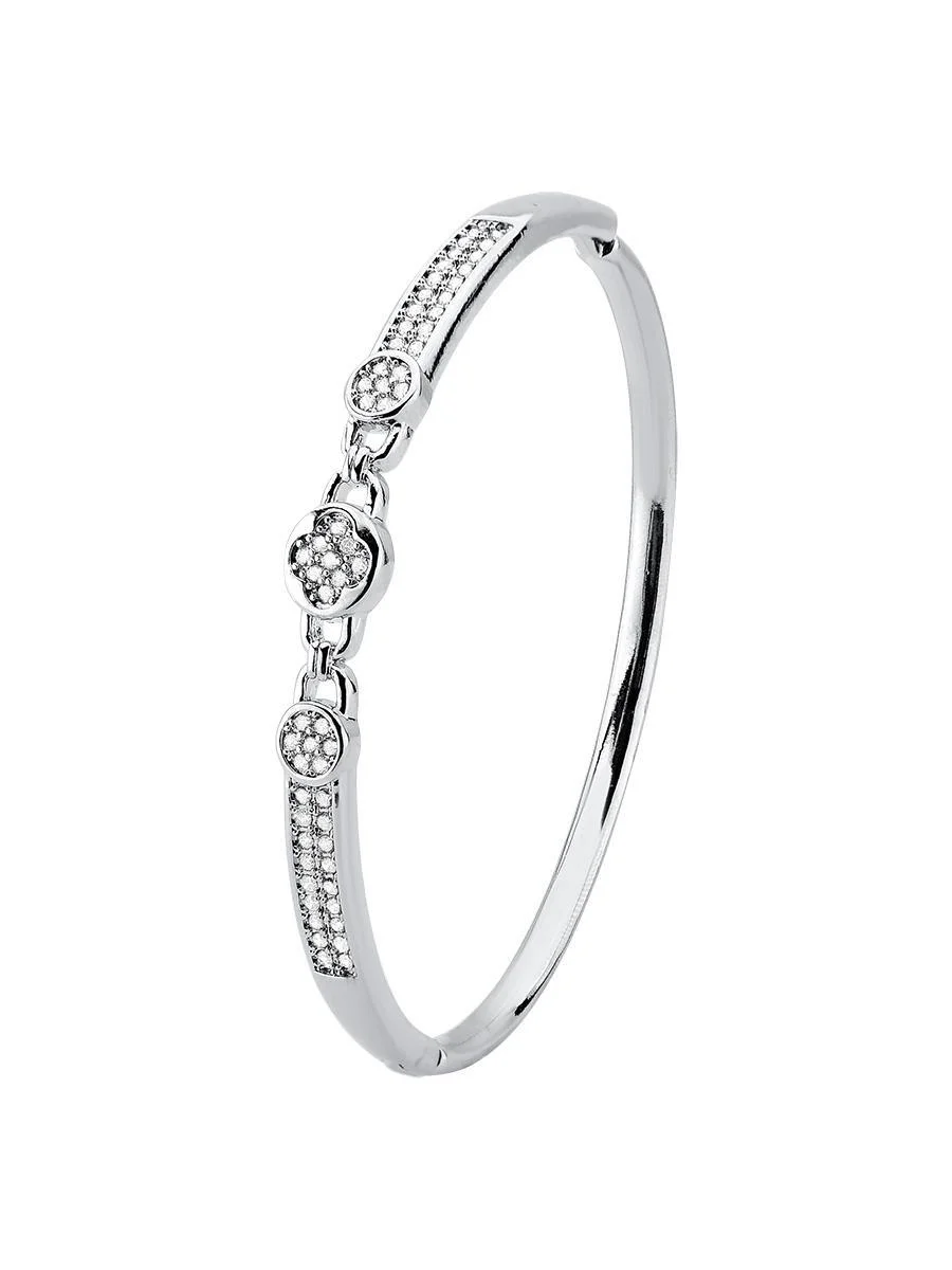 Bracelete Trevo Cravejado | Banhado a Ouro - Imagem 2