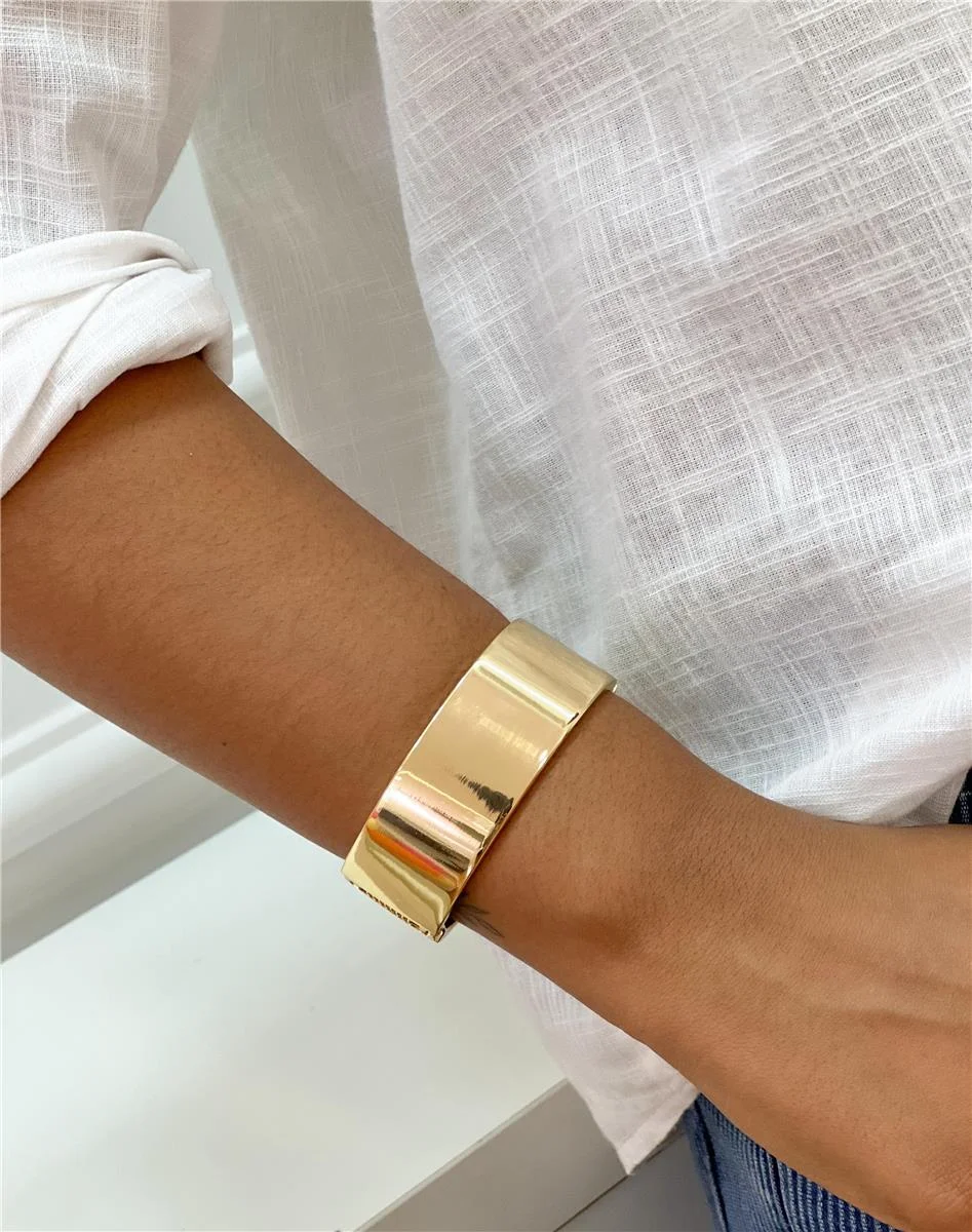 Bracelete Liso | Banhado a Ouro.