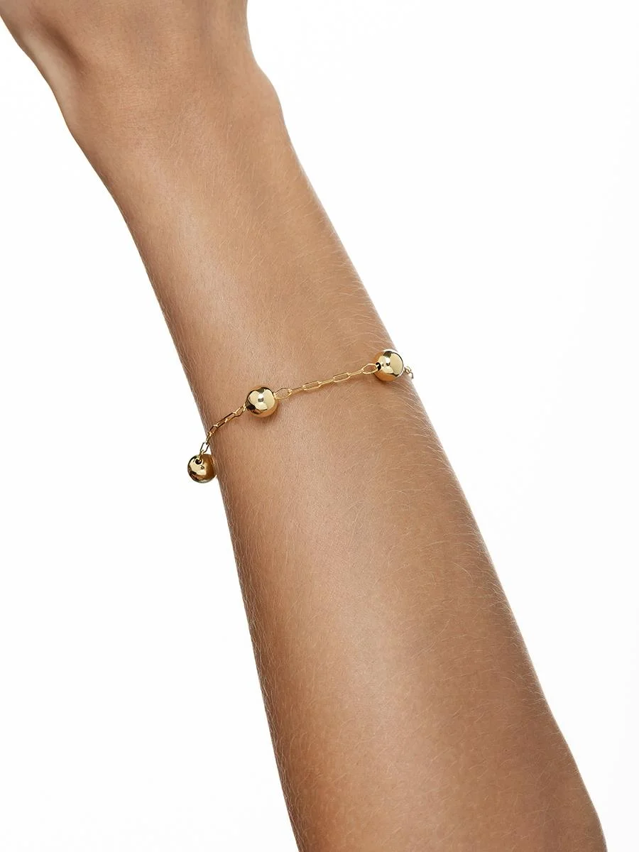 Pulseira de Elo Cartier com Bola | Banhado a Ouro