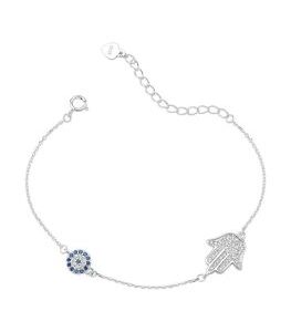 Pulseira Mão de Fátima Cravejado | Prata 925