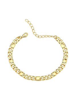 Pulseira Elo Grumet Corações | Banhado a Ouro