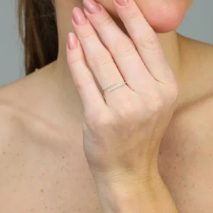 Anel Aberto Cravejado | Prata 925 Tam 18