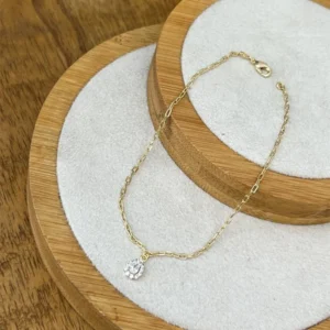 Tornozeleira Gota Cravejada | Banhado a Ouro