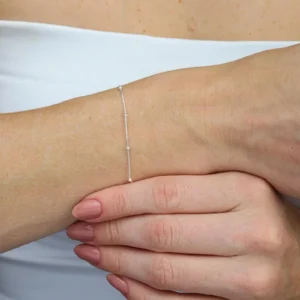 Pulseira Veneziana com Bolinha | Prata 925