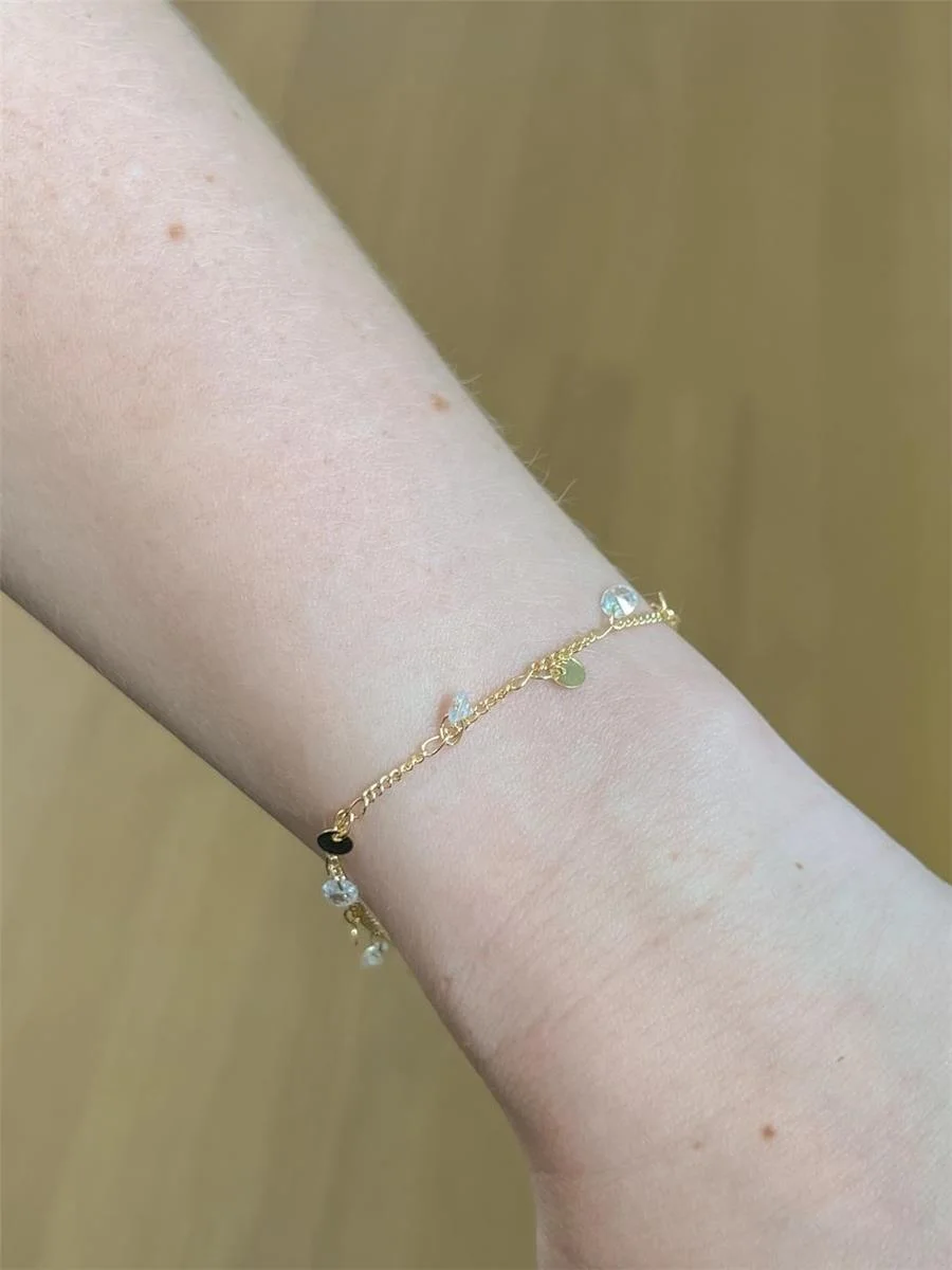 Pulseira Moedinha com Zircônia | Banhado a Ouro - Imagem 2