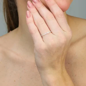 Anel Solitário Cravejado | Prata 925 Tam 17