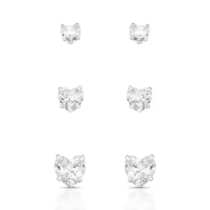 Trio de Brinco Ponto de Luz | Prata 925.