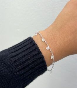 Pulseira Ponto de Luz e Chapa Redonda Lisa | Banho da Prata