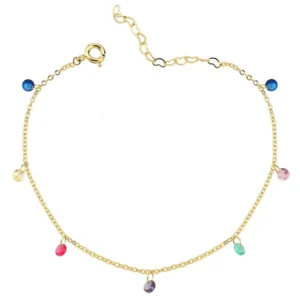 Tornozeleira Cristais Coloridos