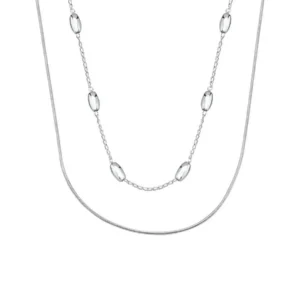 Colar Duplo | Banho De Prata