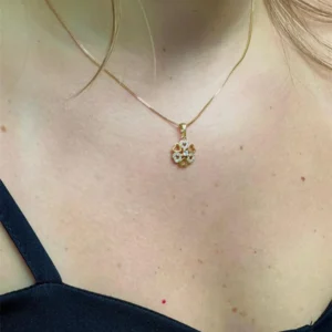 Colar Trevo De Corações | Banhado a Ouro