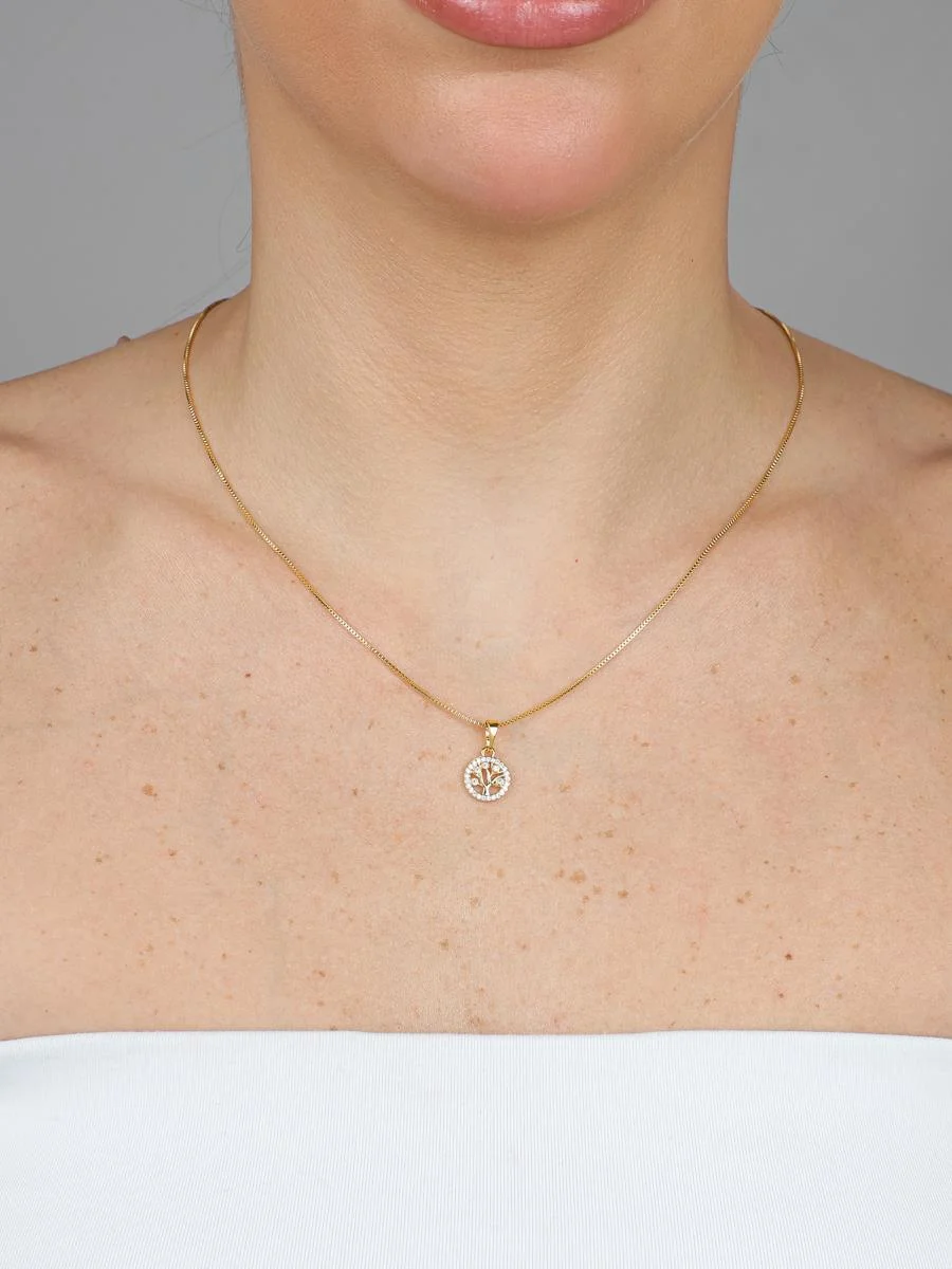 Colar Árvore da Vida Cravejado | Banhado a Ouro