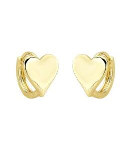 Argola Coração Chapa Liso | Banhado a Ouro