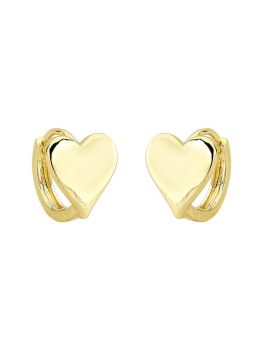 Argola Coração Chapa Liso | Banhado a Ouro