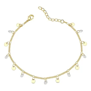 Pulseira Moedinha com Zircônia | Banhado a Ouro