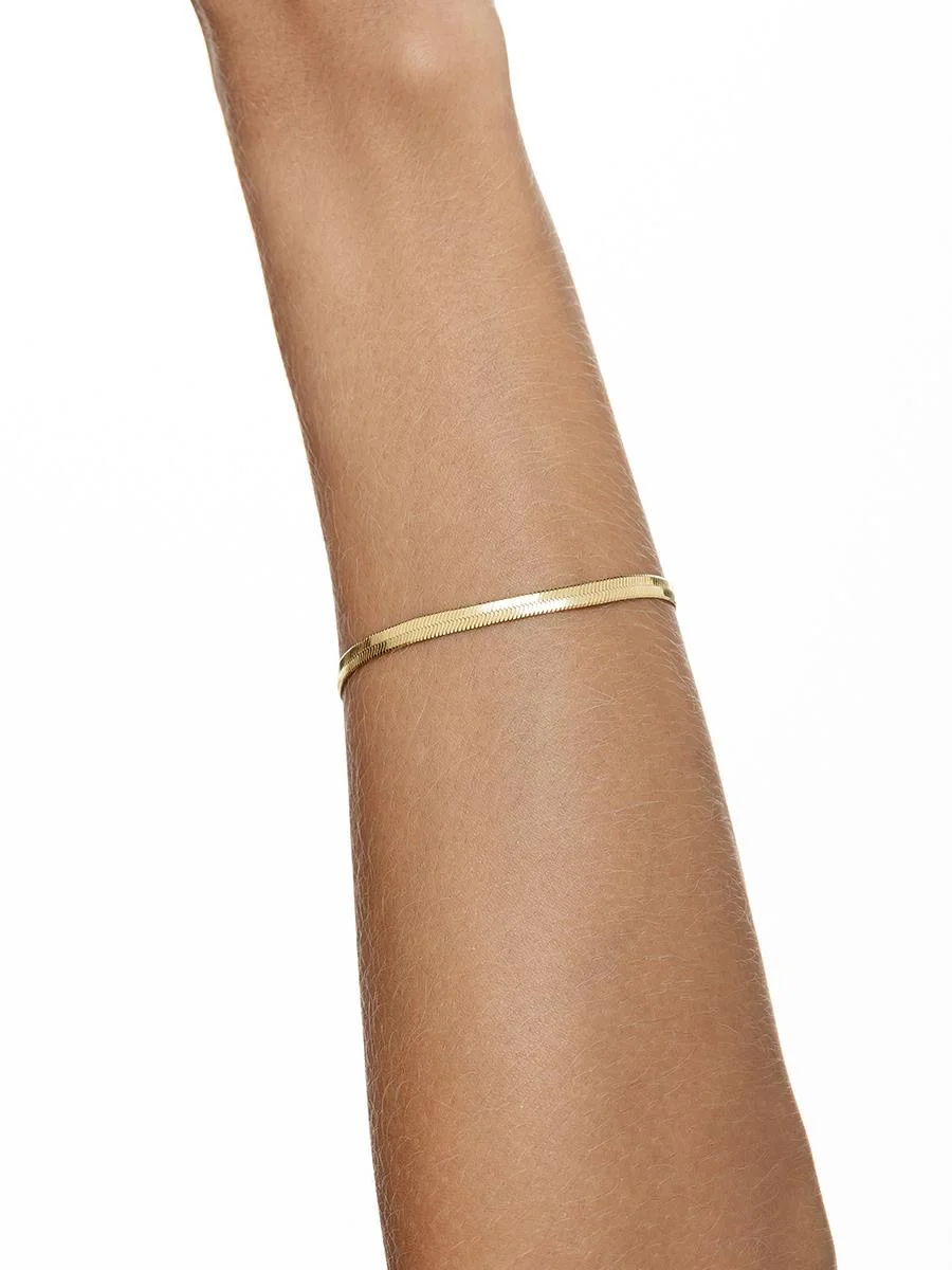 Pulseira Malha Fita 4MM | Banhado a Ouro