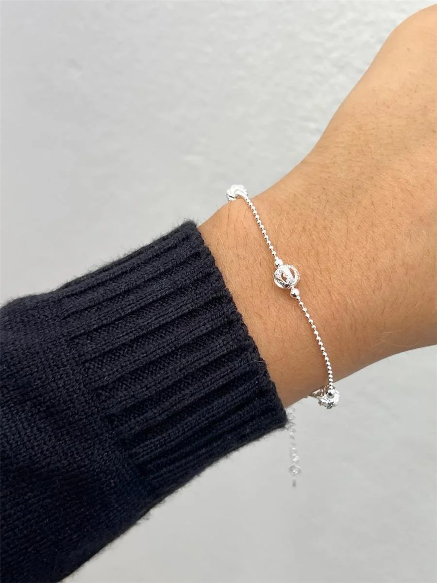 Pulseira Bola Vazada | Banho de Prata