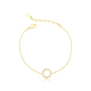 PULSEIRA REDONDO VAZADO CRAVEJADO RENOVO - OURO CRISTAL