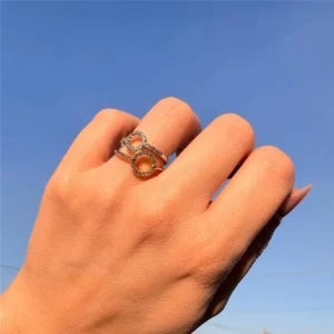 ANEL CIRCLE CRAVEJADO DOLCE FIORE - OURO CRISTAL TAM 21