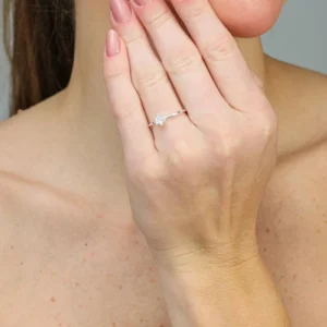 Anel Solitário | Prata 925. - Tam 18