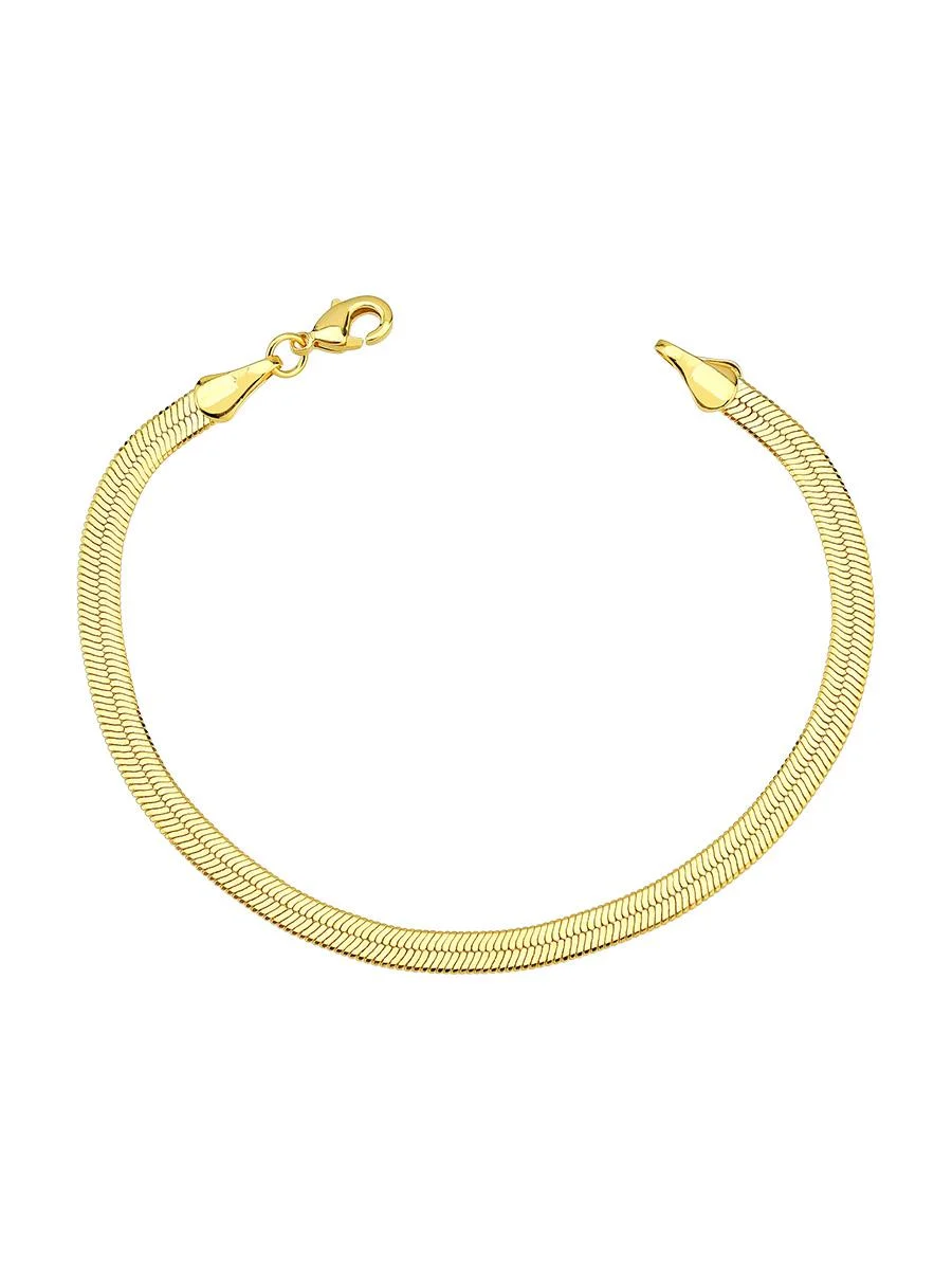 Pulseira Malha Fita 4MM | Banhado a Ouro - Imagem 3